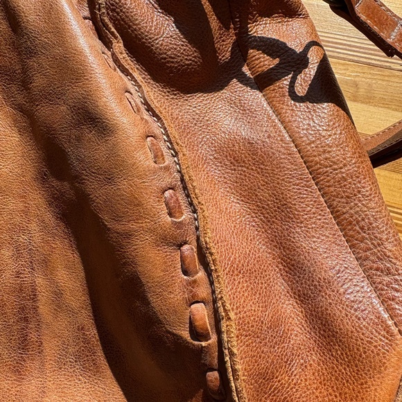 Leather Handbag, Bed Stu Rockaway Tote in Tan Rustic - Picture 13 of 13